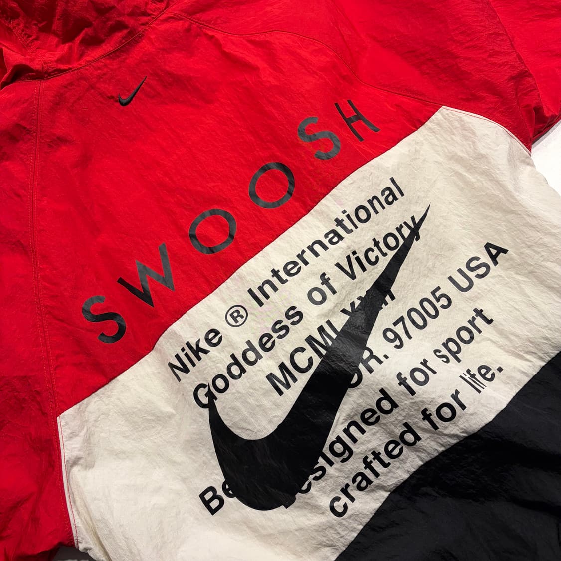 [L] 나이키 더블 스우시 우븐 바람막이 자켓 레드 블랙 C51 상품이미지10