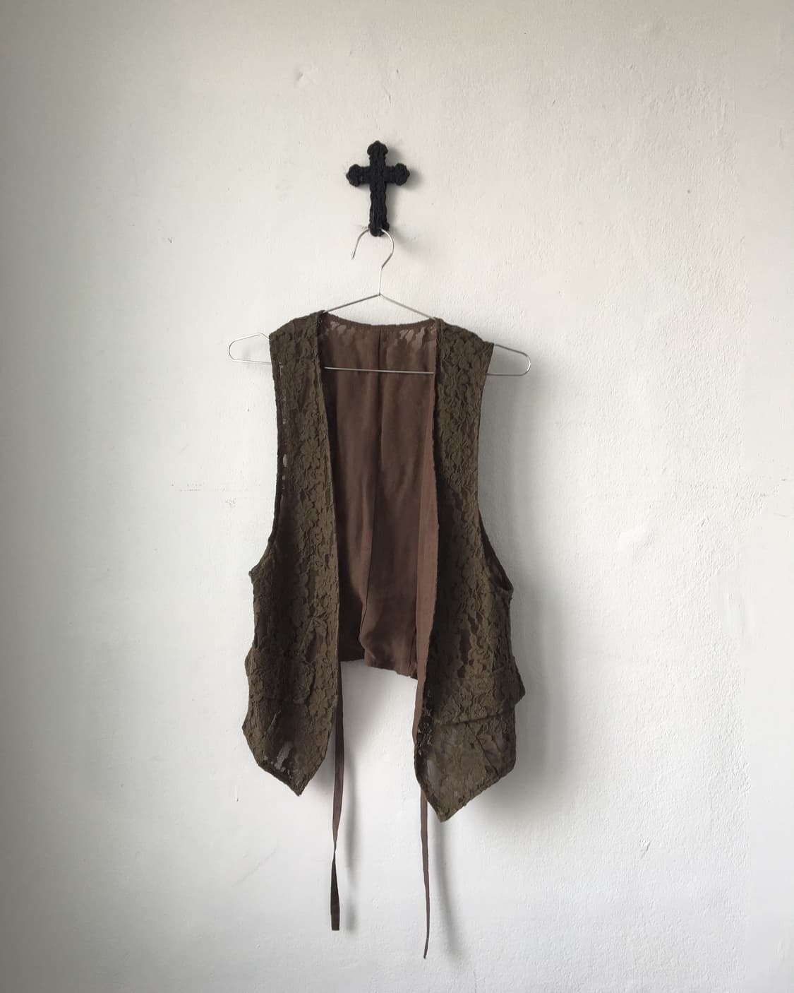 Reversible lace open vest 상품이미지2