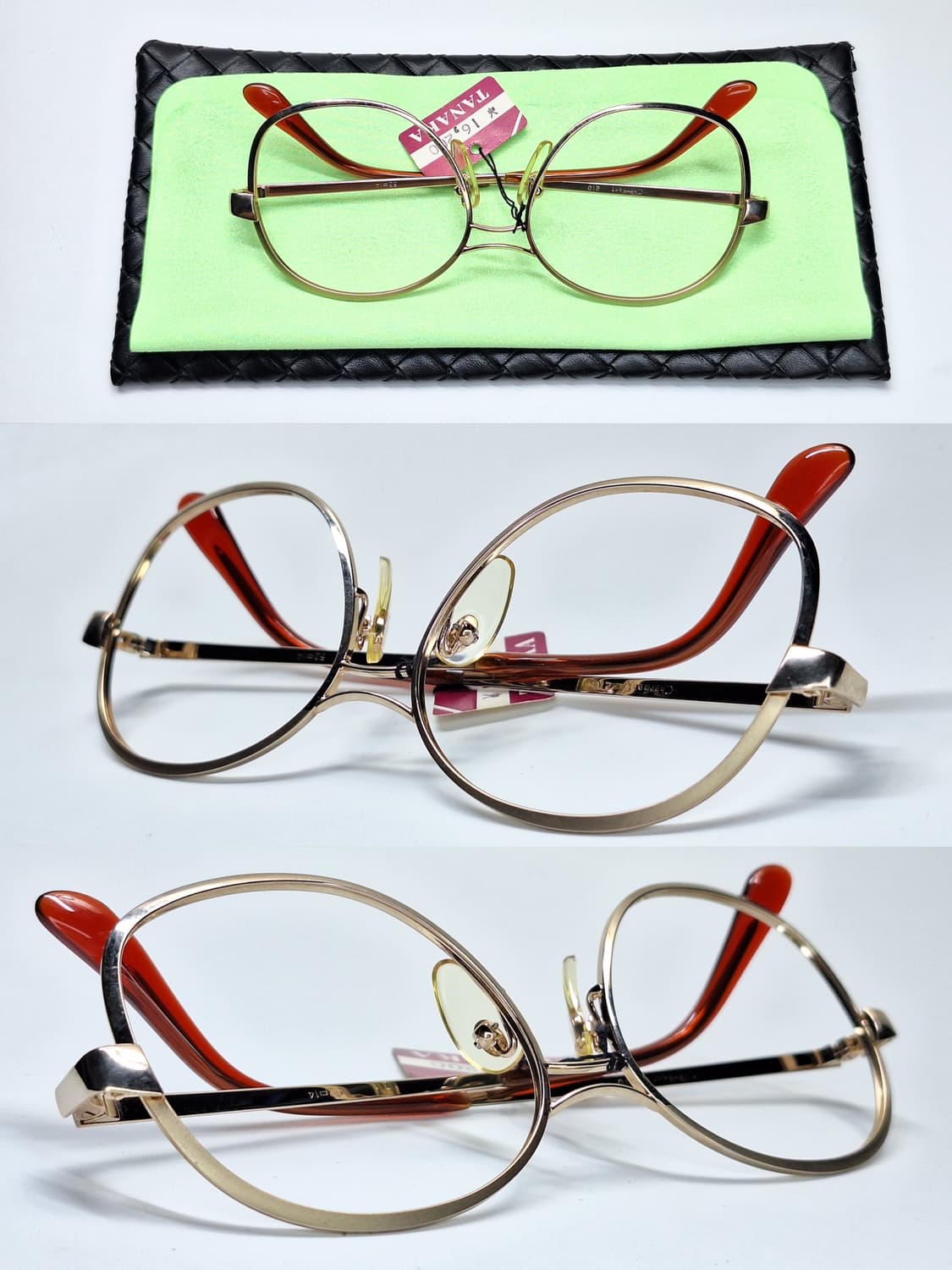80s 일본제 빈티지 데드스톡/샤르망 210 안경테 52mm 보스턴 골드 상품이미지2