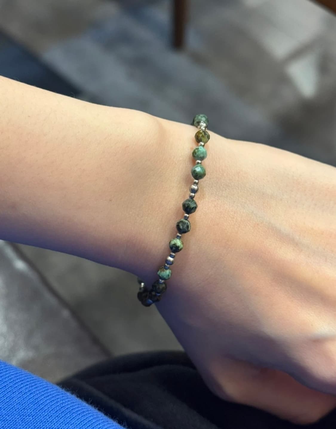 (핸드메이드) 천연석 터키석 밴드형 원석팔찌 상품이미지5