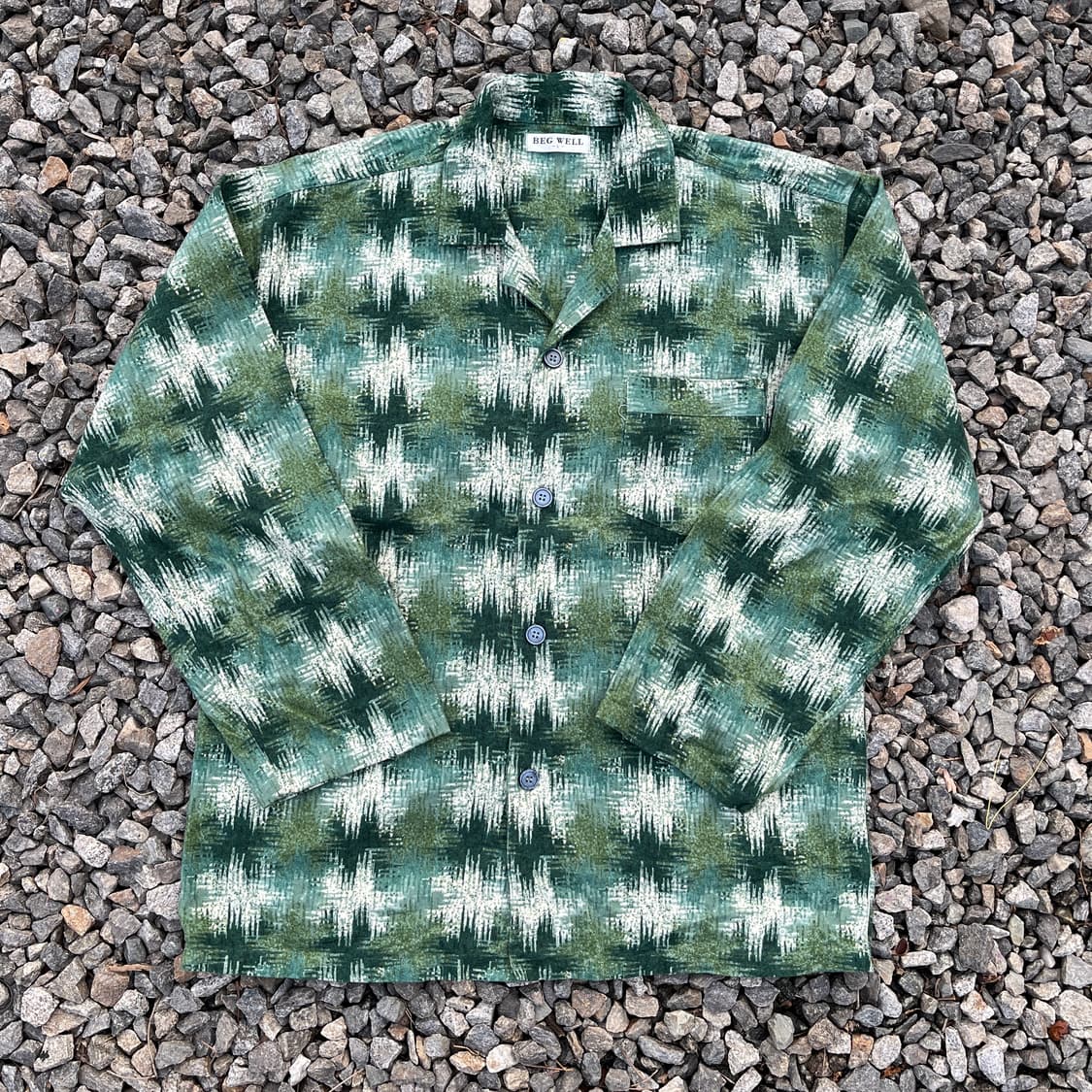 BEG WELL 코튼100 패턴 셔츠 (실측확인) 상품이미지1