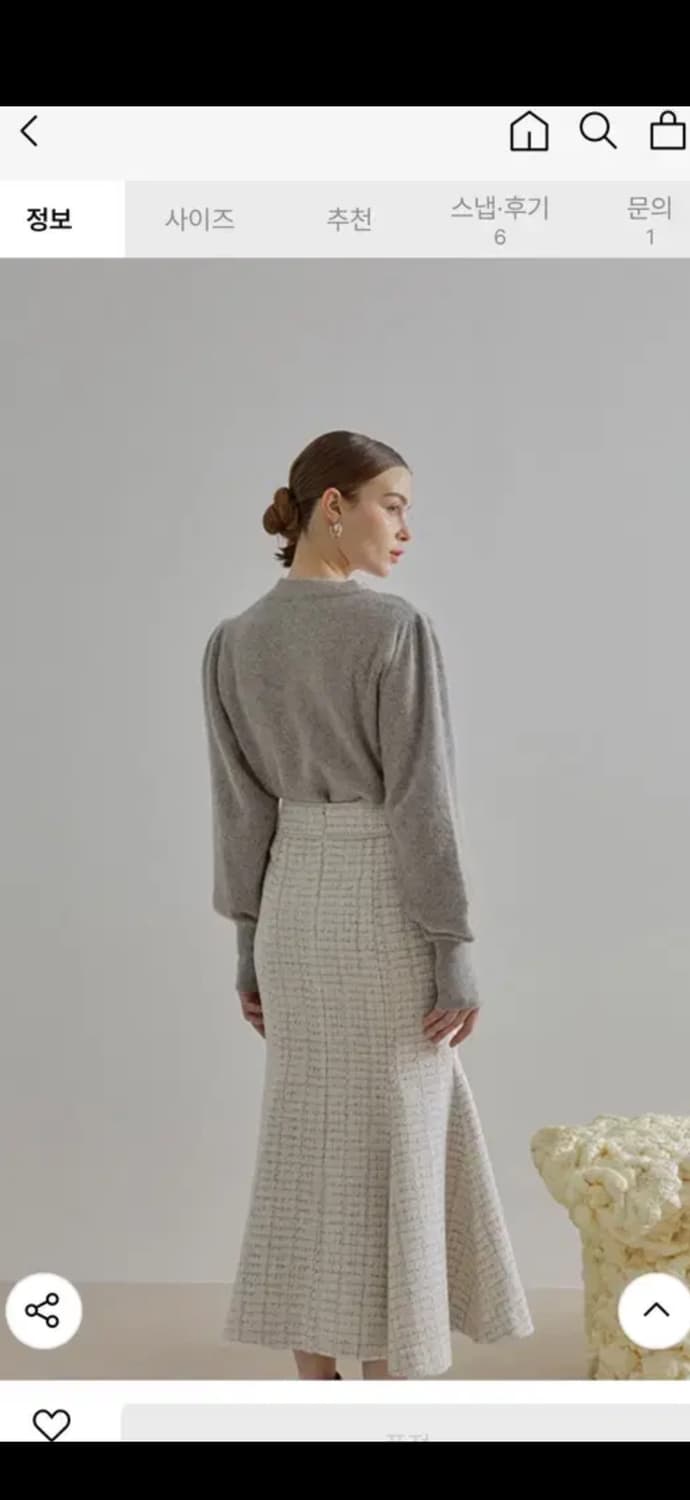 에트몽 퍼프 슬리브 니트 라쿤털니트 그레이니트 상품이미지6