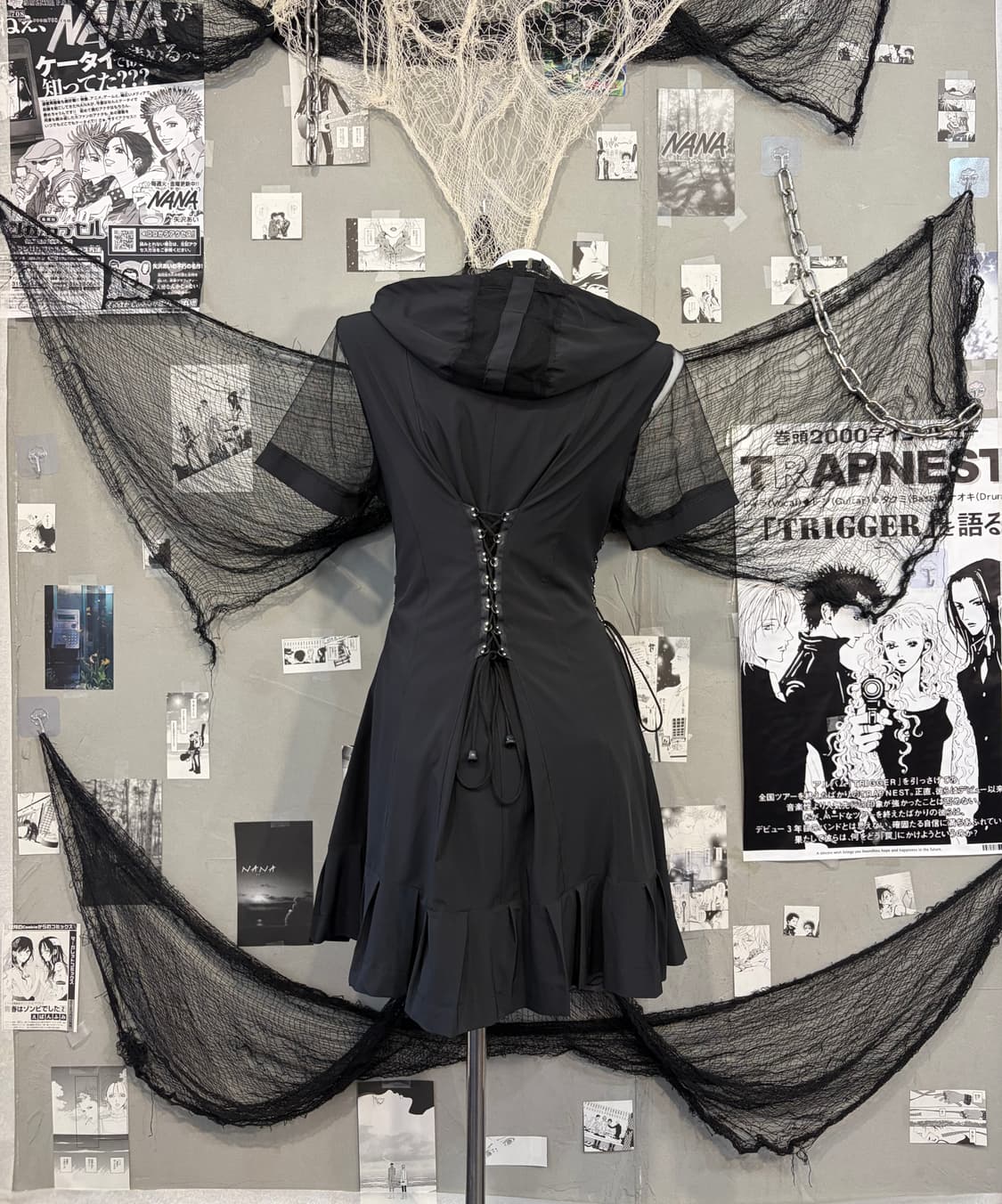 Gothic Utility eyelet  hoodie one piece 상품이미지3