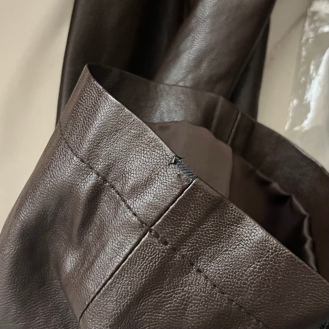 파사드패턴 오버핏 레더자켓 상품이미지6