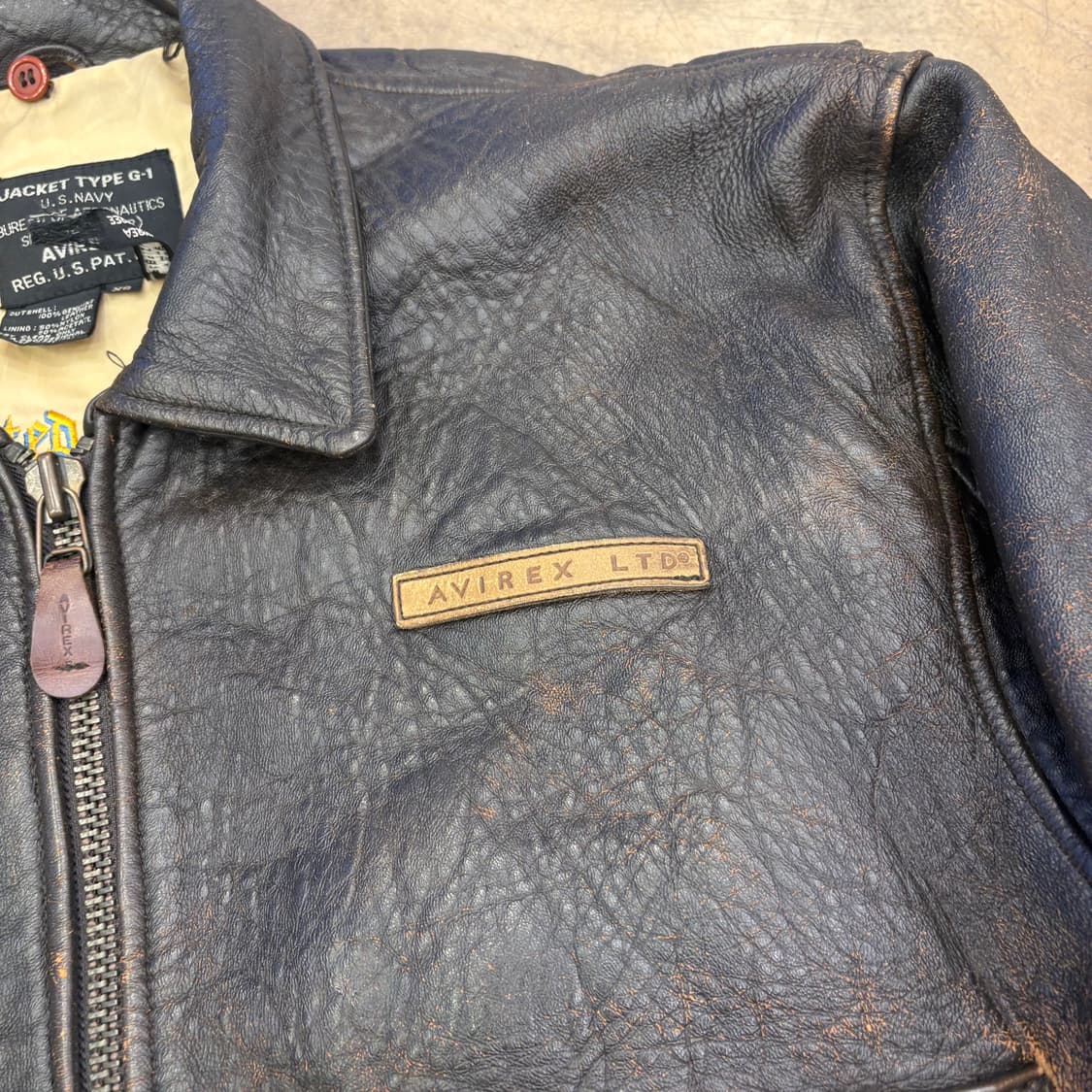 90‘s 아비렉스 핀업걸 G-1 플라이트 카우하이드 자켓 상품이미지4