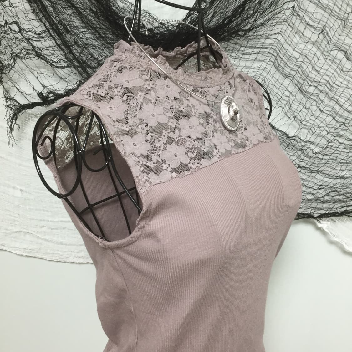 Rose lace sleeves top 상품이미지6