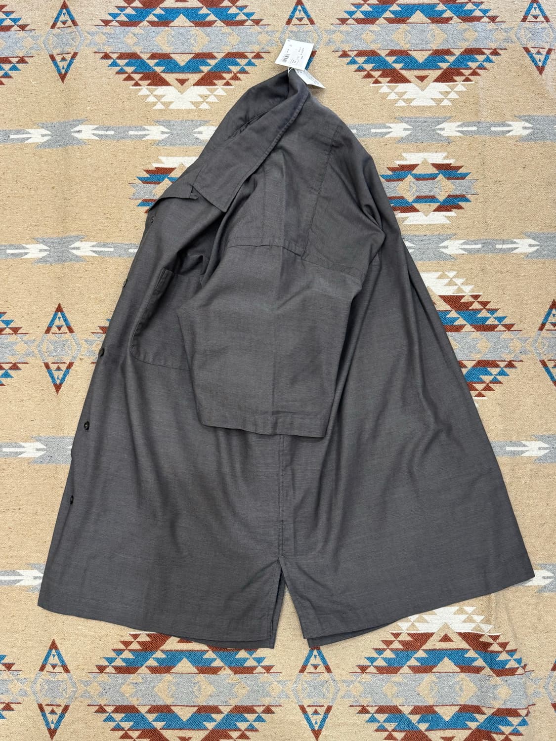 [L][105] 나나미카 오픈 카라 파나마 숏 슬리브 셔츠 헤더 그레이 상품이미지6