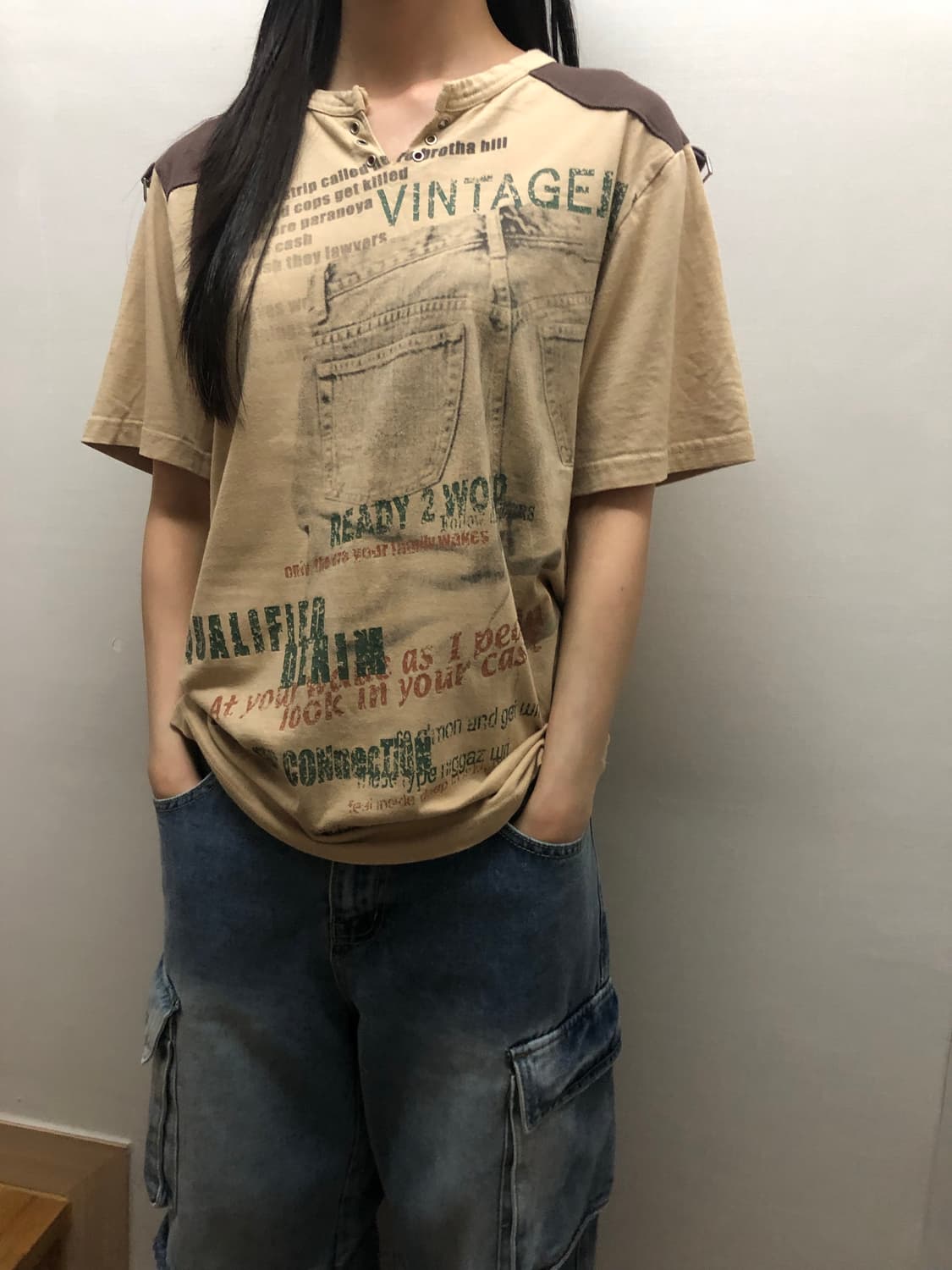 빈티지 브라운 와투케 티셔츠 상품이미지3