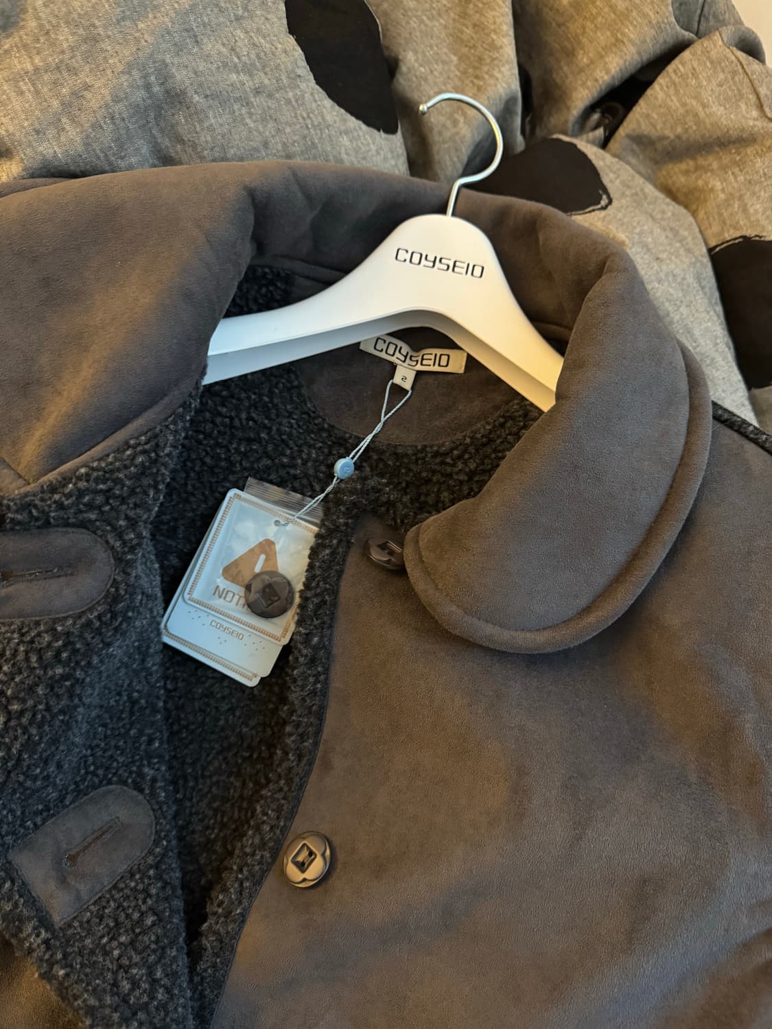 코이세이오 round collar suade jacket charcoal 상품이미지3