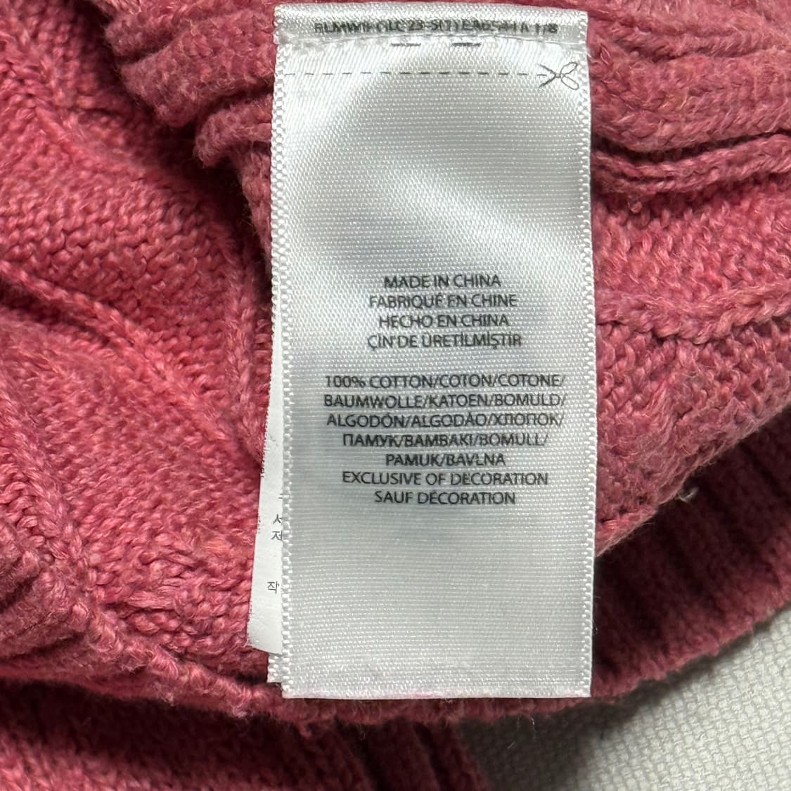 M 폴로랄프로렌 핑크 케이블 니트 상품이미지5