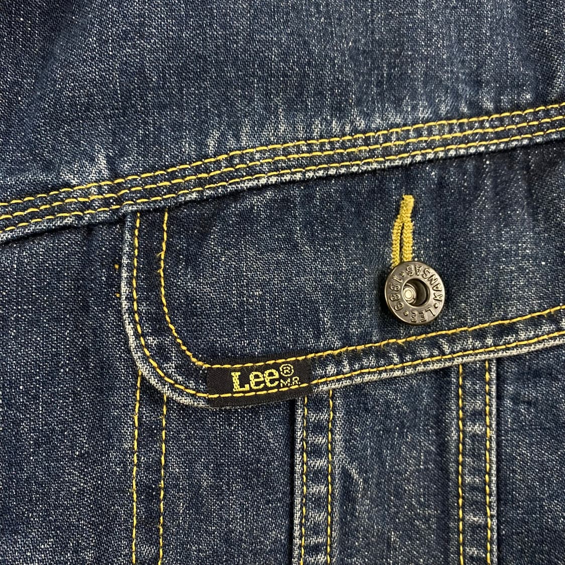 90s Lee 레더 카라 데님 트러커 자켓 (100) 상품이미지3