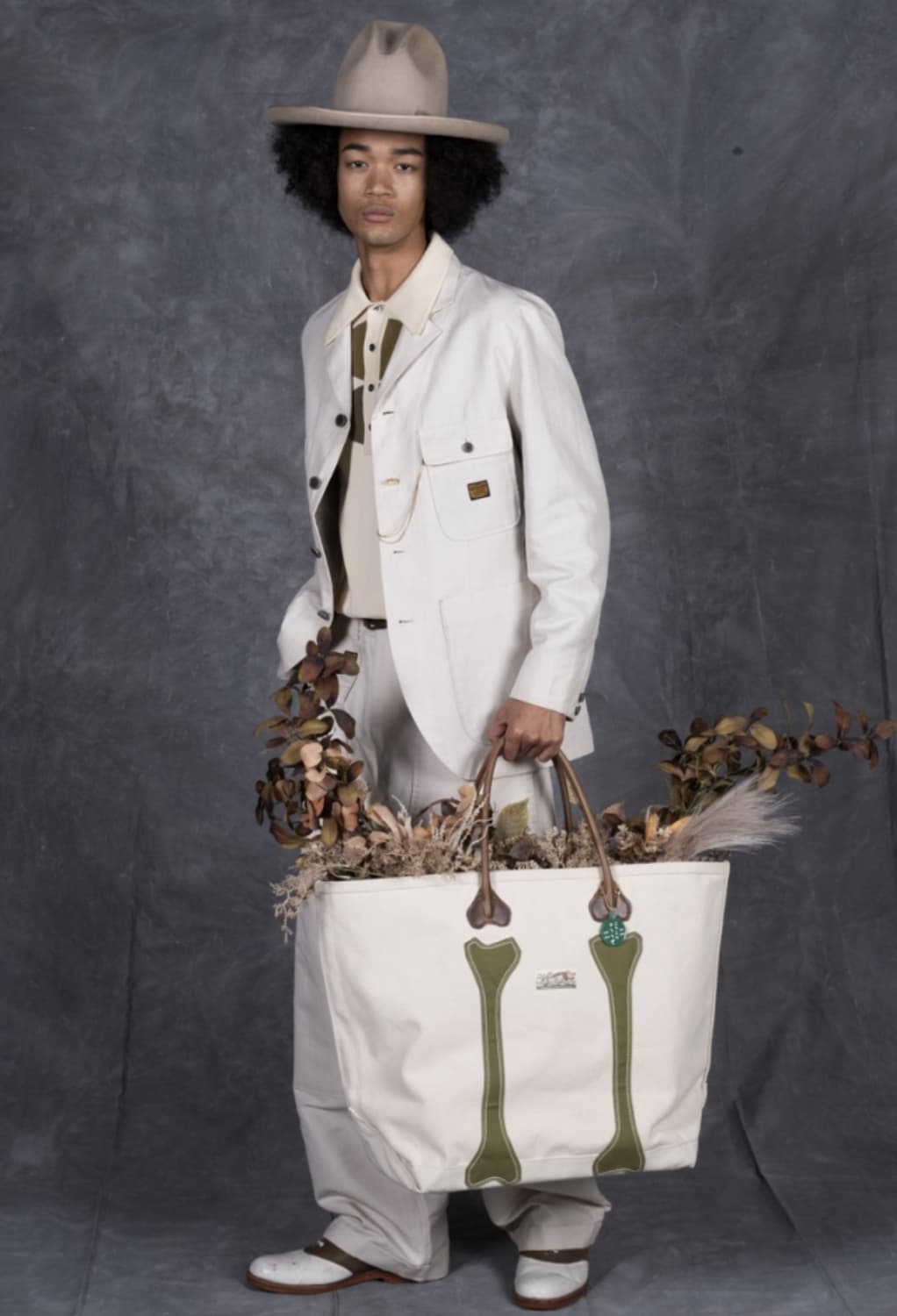 [M] 캐피탈 본 토트백 카키 상품이미지2