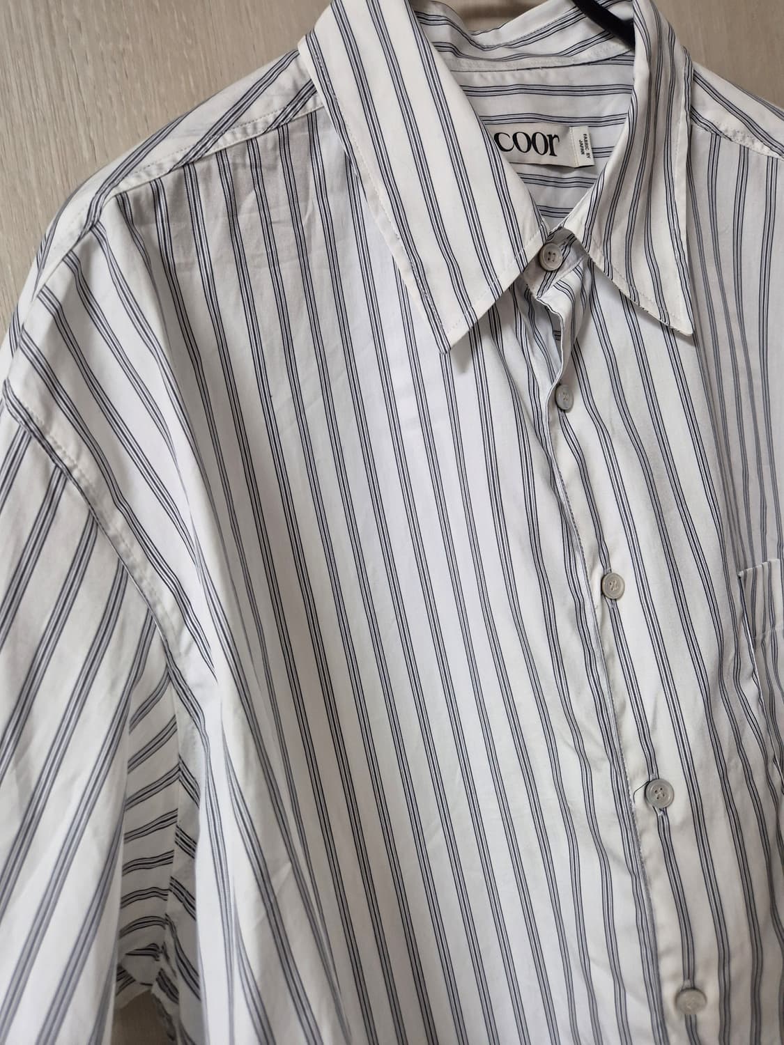 쿠어 COOR 오버핏 스트라이프 셔츠 남방 상품이미지6