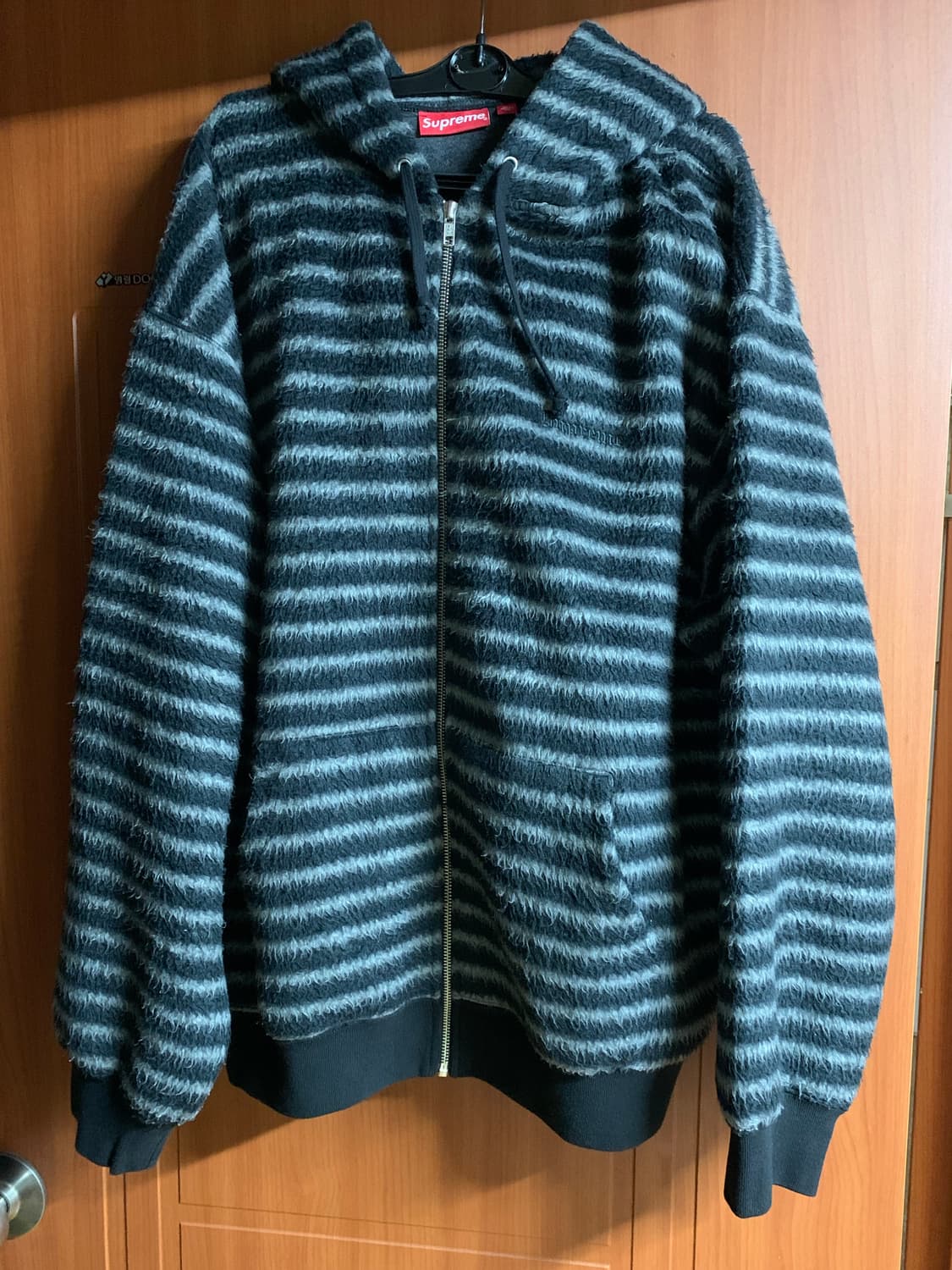 [XL]슈프림 브러쉬드 후드집업 모헤어 블랙 상품이미지1