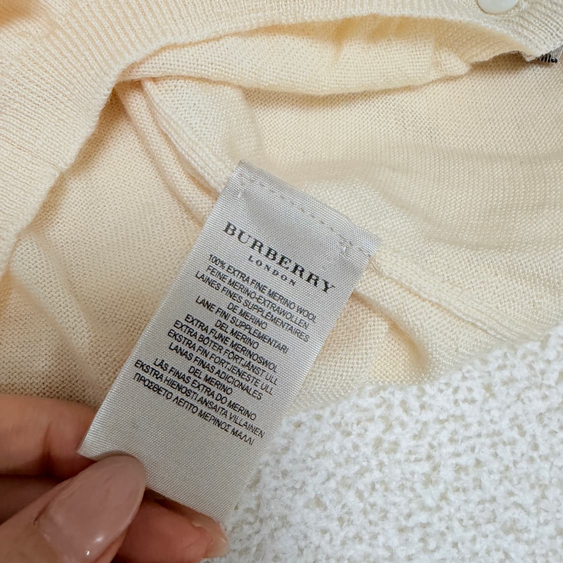 버버리 런던 울 가디건 아이보리 상품이미지7