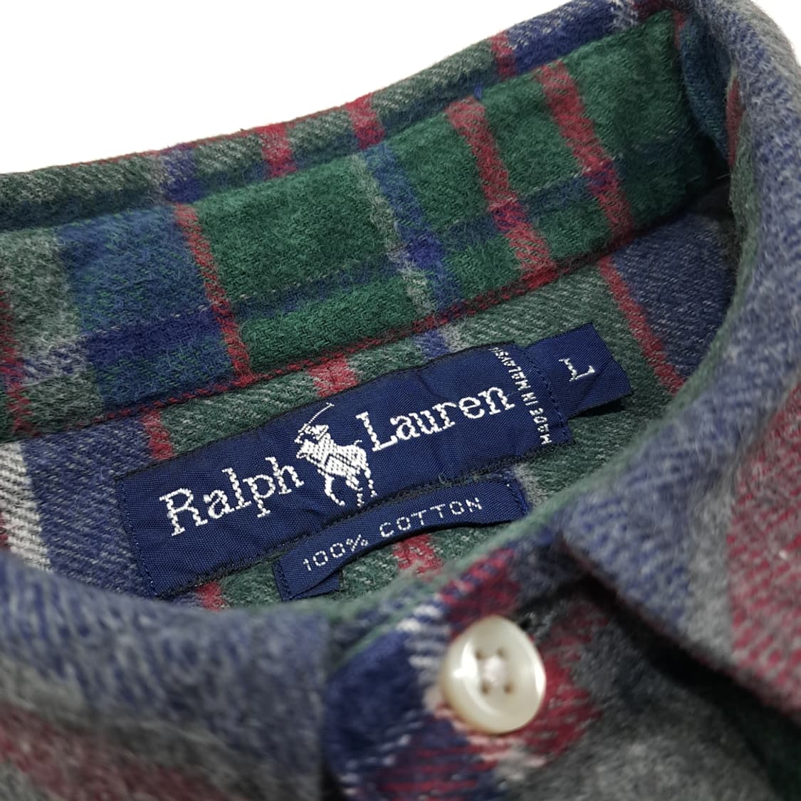 CL093 L 폴로 랄프로렌 멀티 컬러 타탄 체크 플란넬 버튼 다운 셔 상품이미지3