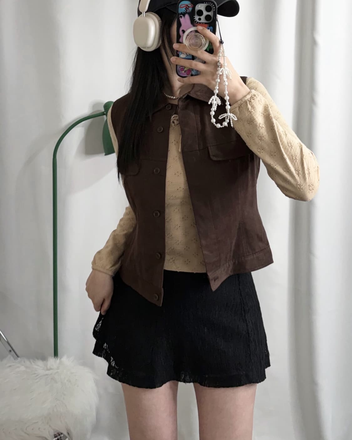 브라운 카라 투 포켓 베스트 상품이미지2