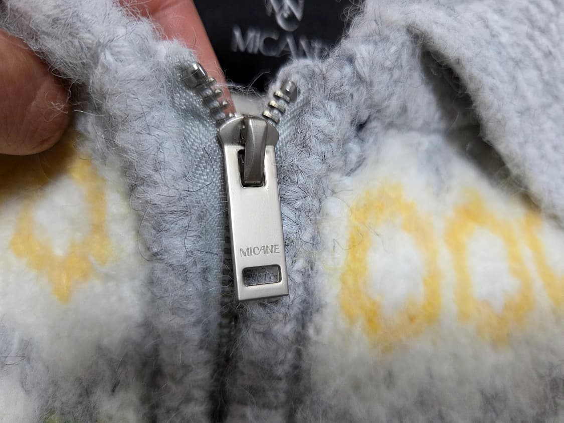 미케네(MICANE) 밀키 울헤어 니트집업가디건 44-66 새상품 상품이미지7