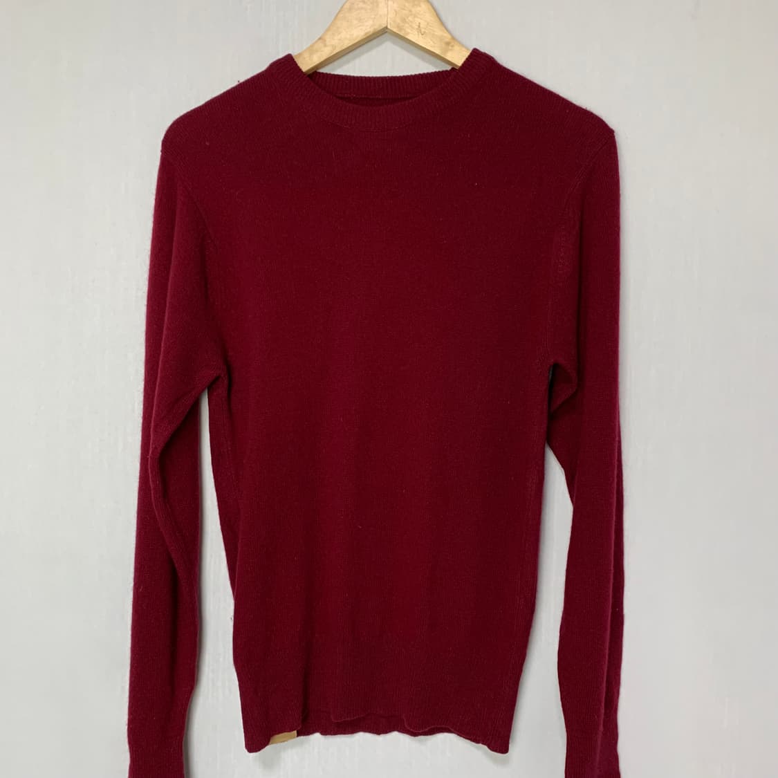 일본 빈티지 jpn 캐시미어 100% 와인 긴팔 니트 상품이미지2