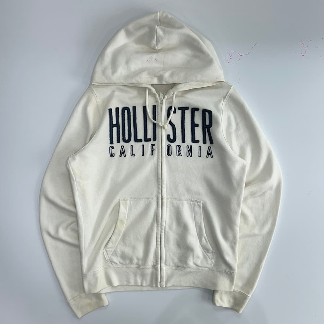 Hollister 홀리스터 네이비 스펠아웃 아이보리 후드집업 상품이미지3