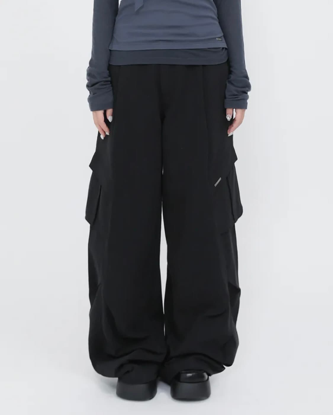 미세키서울 Pocket pintuck wide pants BLACK 상품이미지1