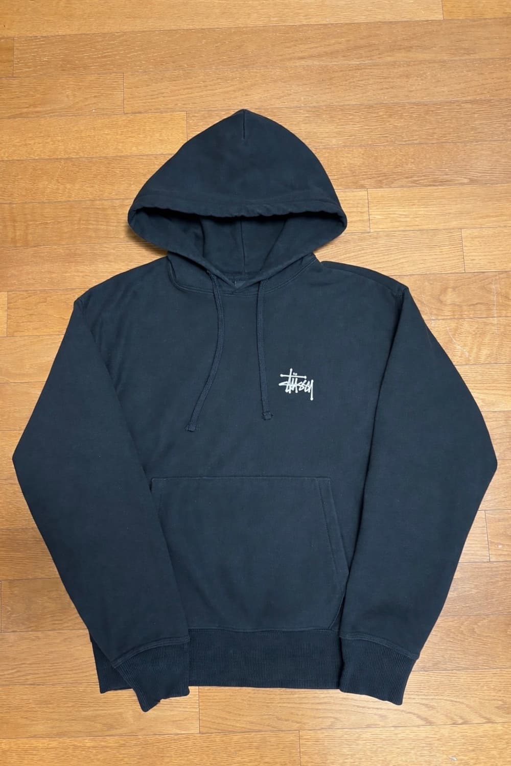 스투시 베이직 블랙 후드티 (S) 상품이미지1