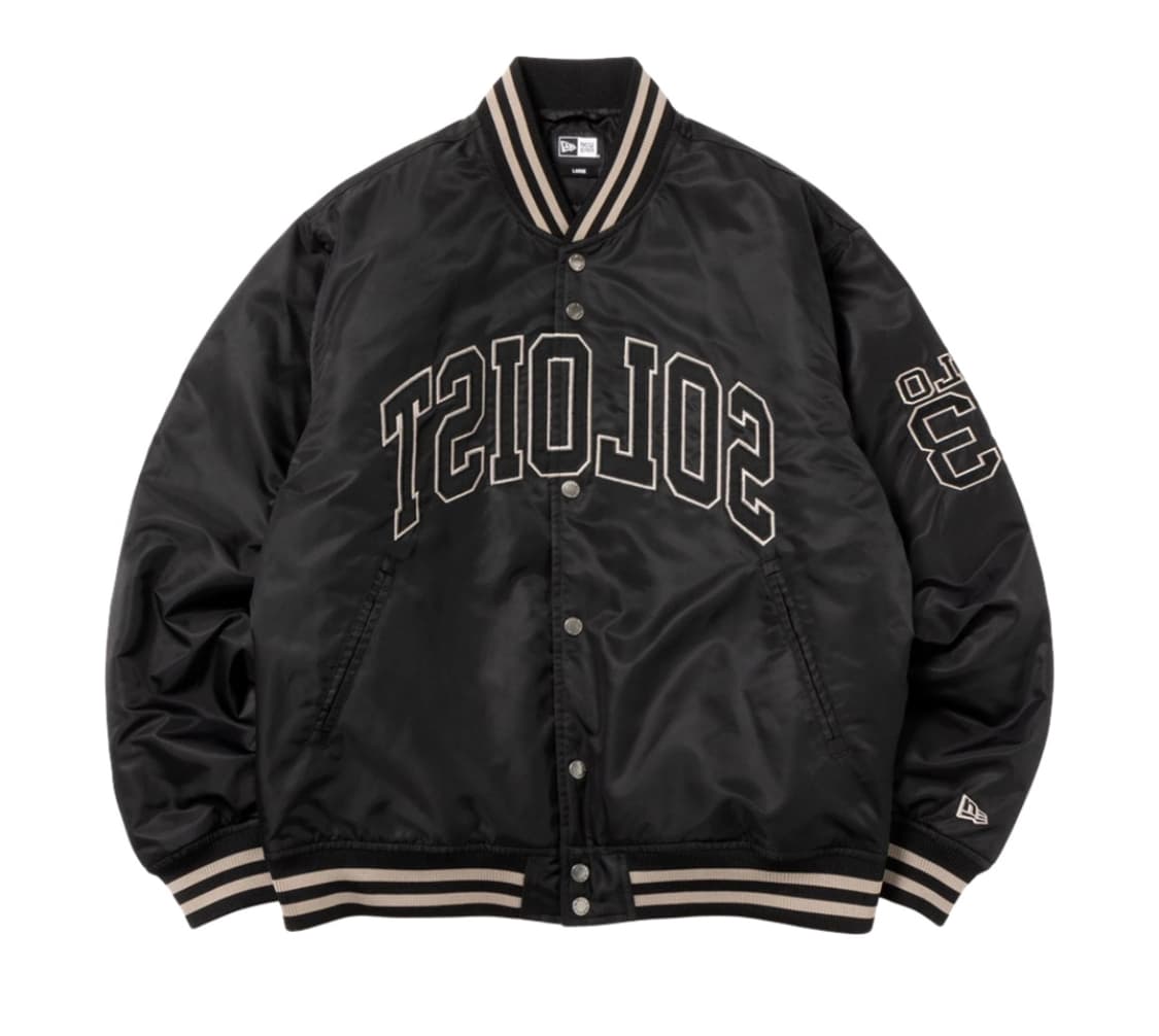 [XL] 솔로이스트 뉴에라 바시티 자켓 블랙 상품이미지1