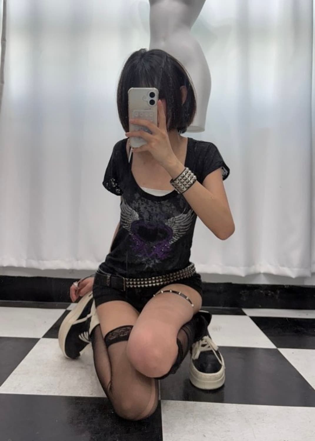 🎸씨스루 블랙 레이스 티셔츠🎸 상품이미지3