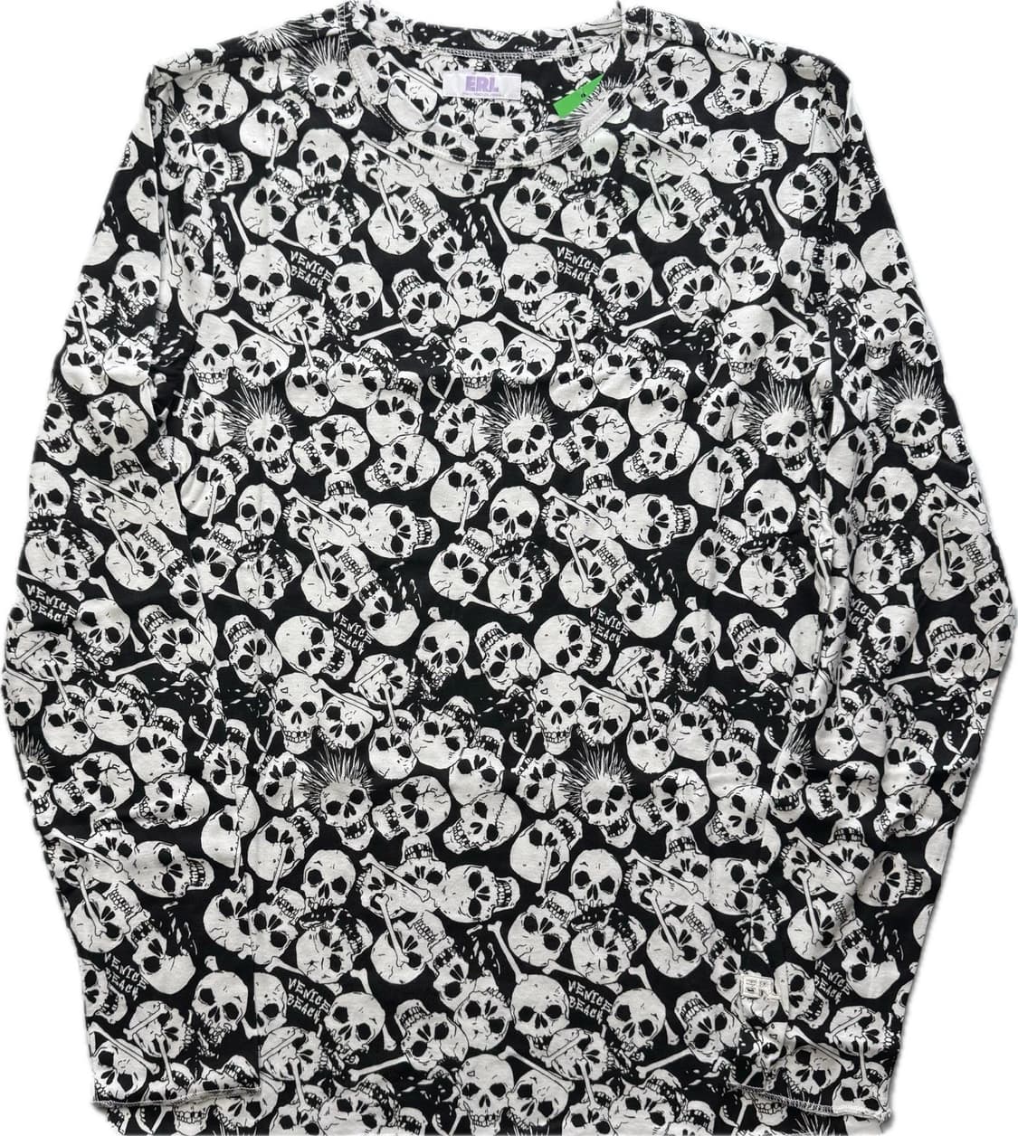 ERL 이알엘 스컬 롱슬리브 티셔츠 블랙 상품이미지1