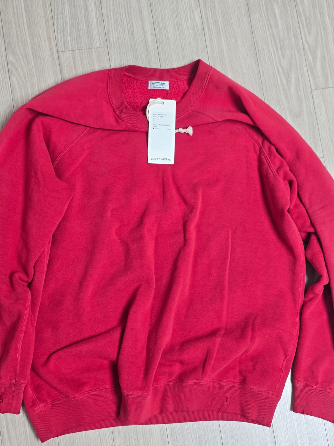 마티앤 선즈 빈티지 스웻 레드 3  상품이미지1