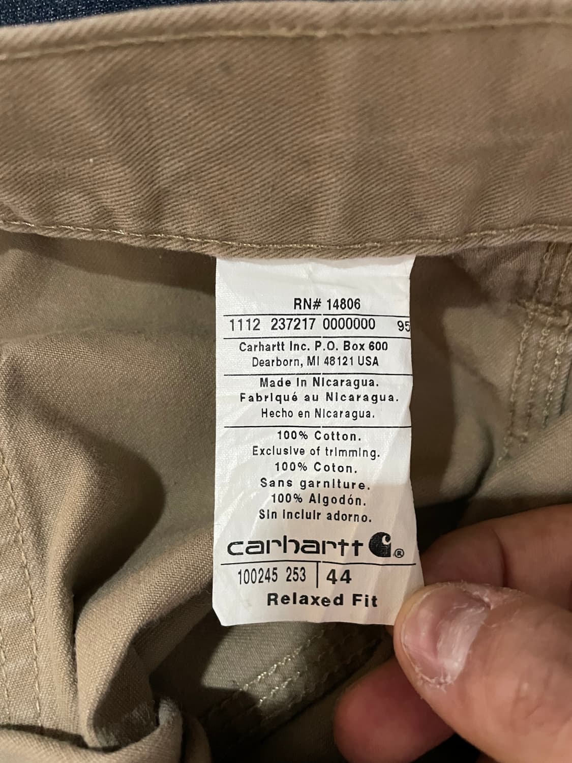 칼하트 카펜더 베이지 반바지(44) 상품이미지2