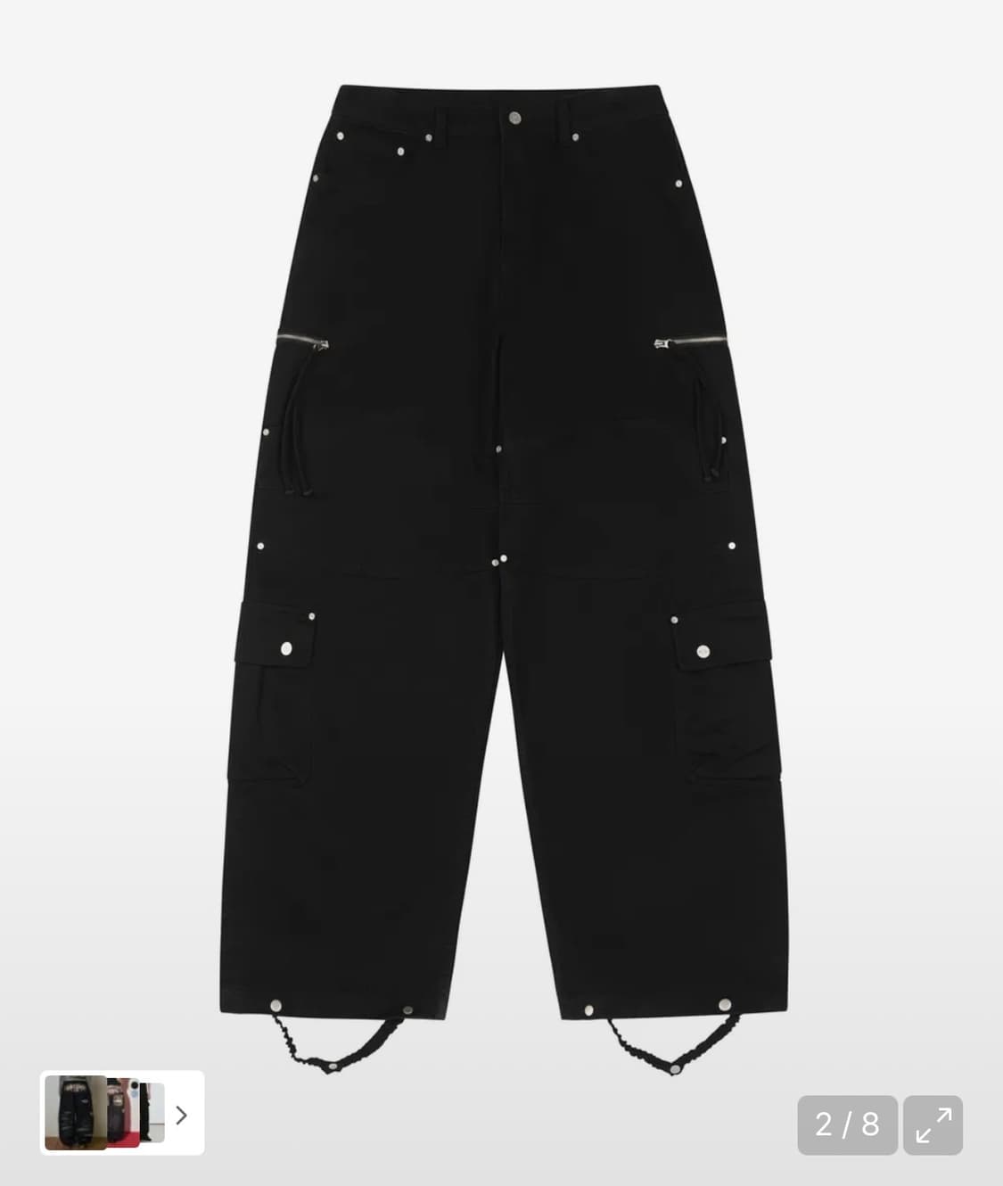 루저스클럽 바이커 카고 와이드 블랙 M 상품이미지2