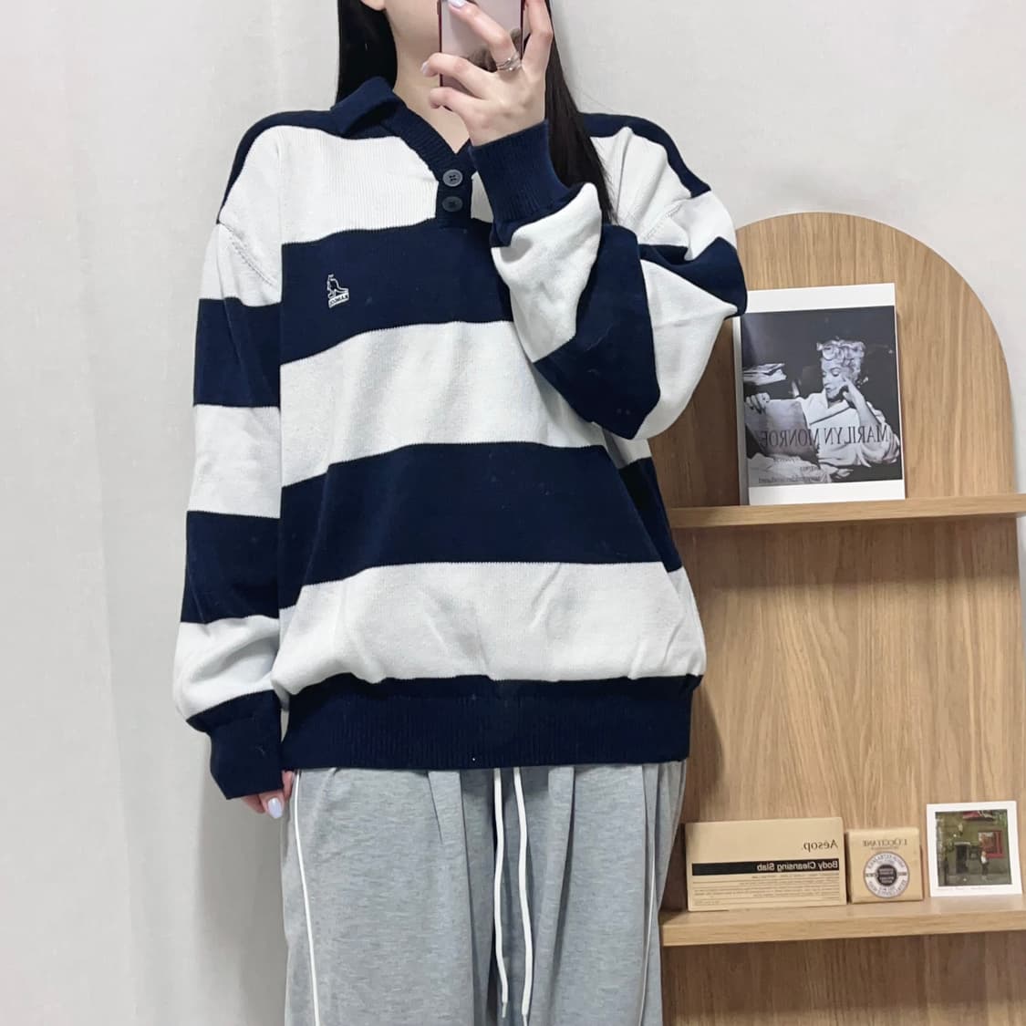 [정품] 캉골 단가라 카라 니트 [ M ] 상품이미지4