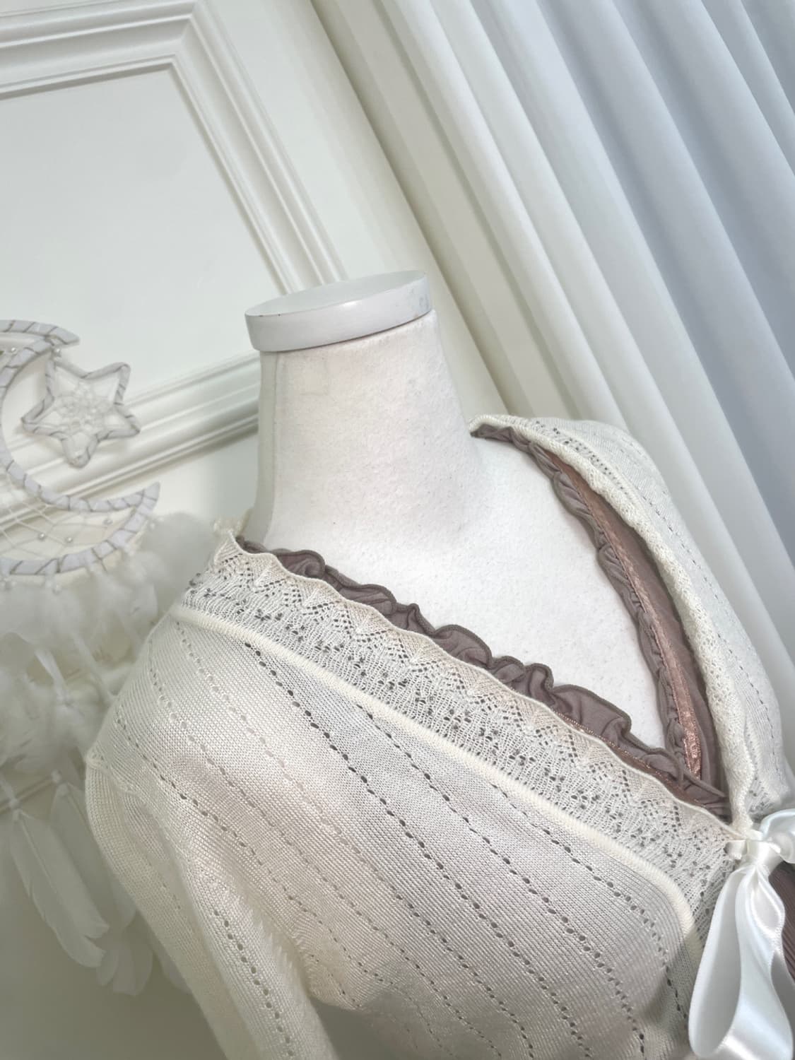 white beads point crochet bolero cardiga 상품이미지8