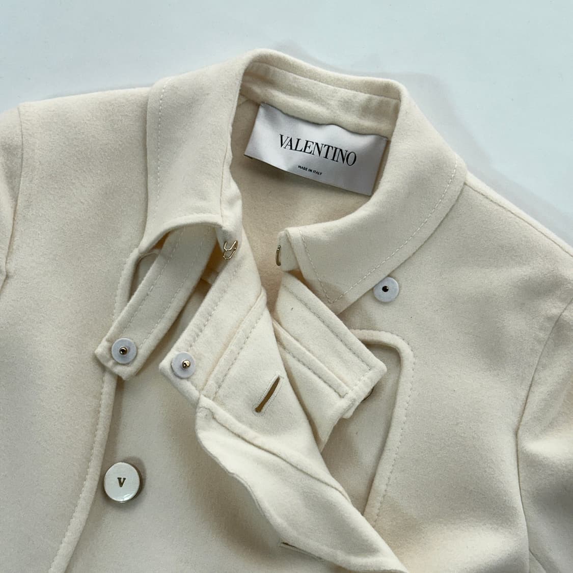 발렌티노 러플 디테일 울 캐시 코트 상품이미지2