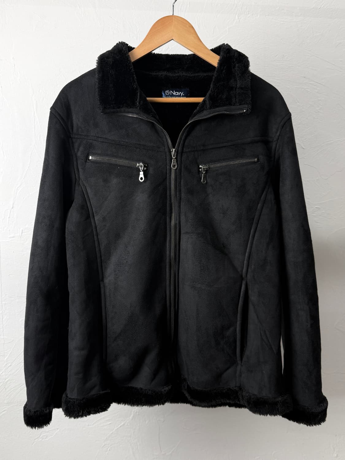 Navy 스웨이드 무스탕 상품이미지2