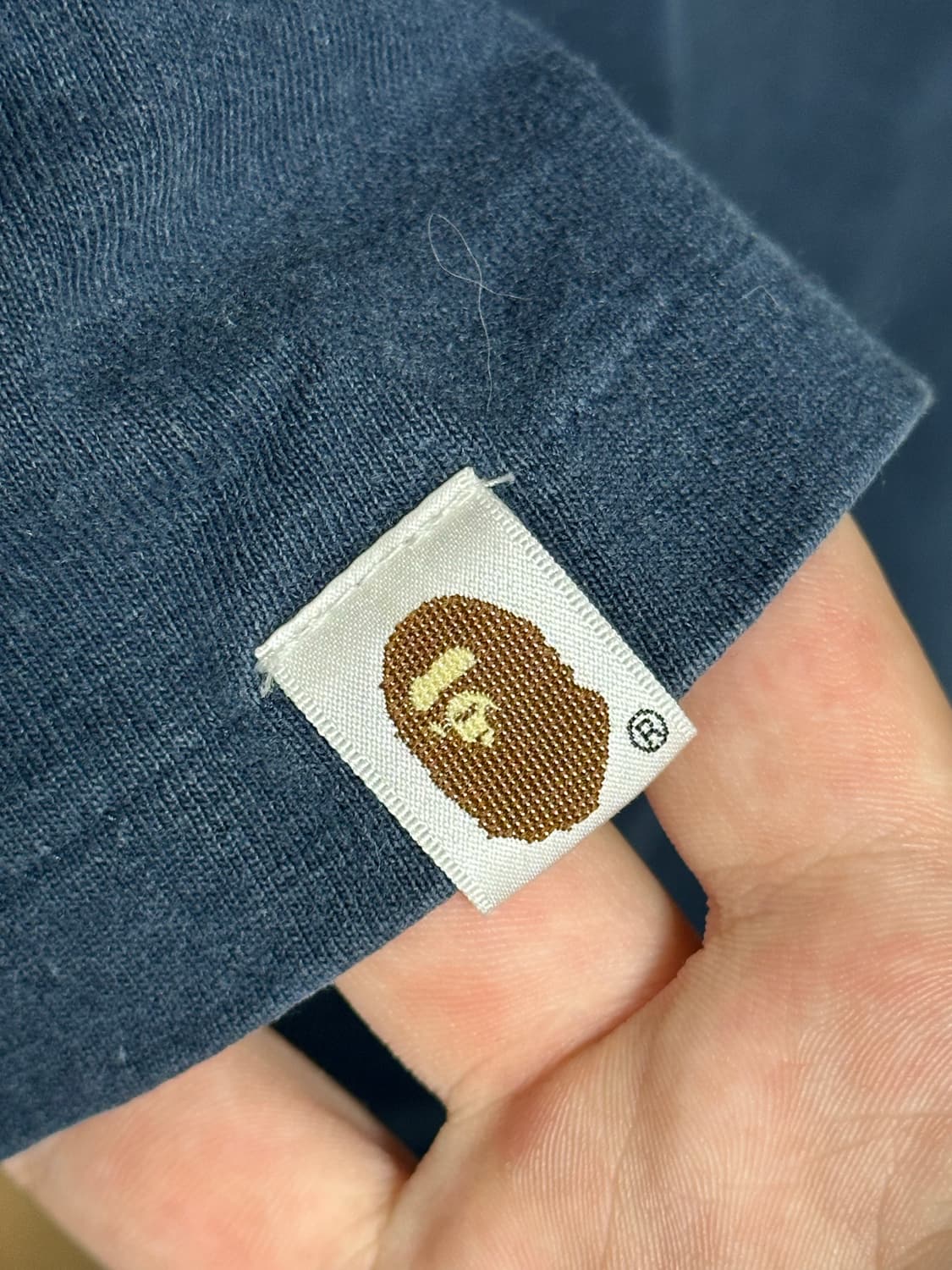 [정품/빈티지] 베이프BAPE STA 로고 반팔티 네이비 (골드 사루택) 상품이미지3