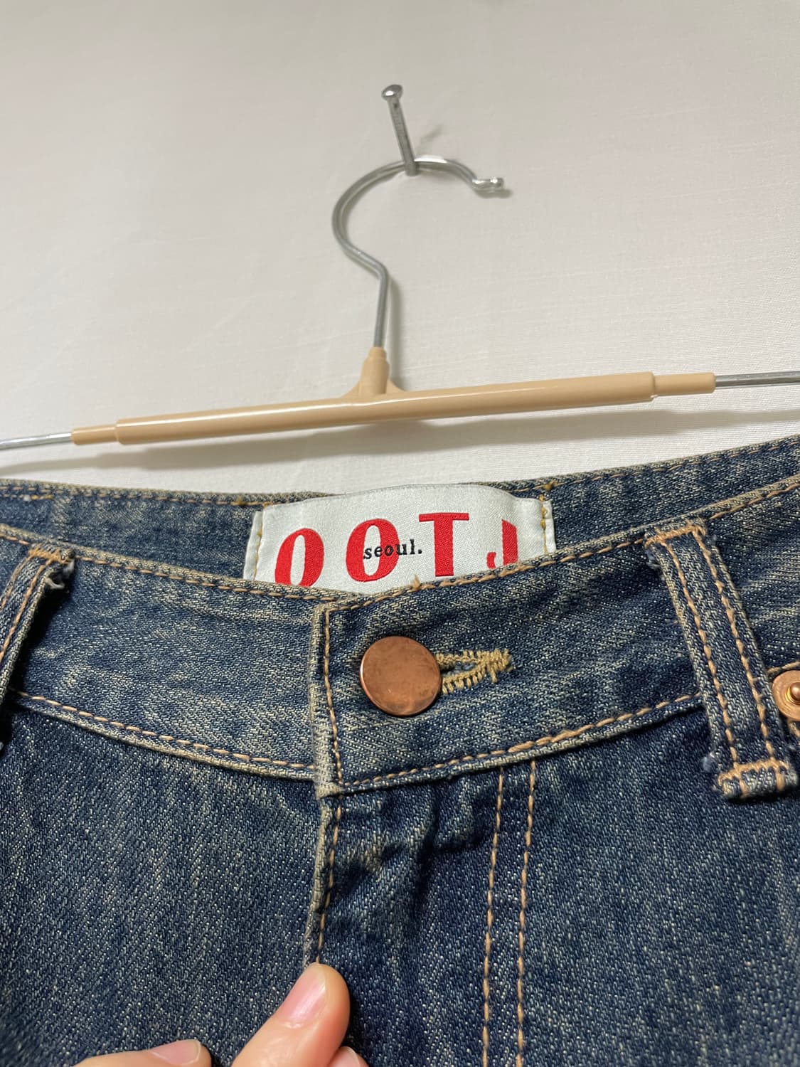 ootj 오오티제이 여성 빈티지샌드워싱 와이드 데님팬츠 L 상품이미지7