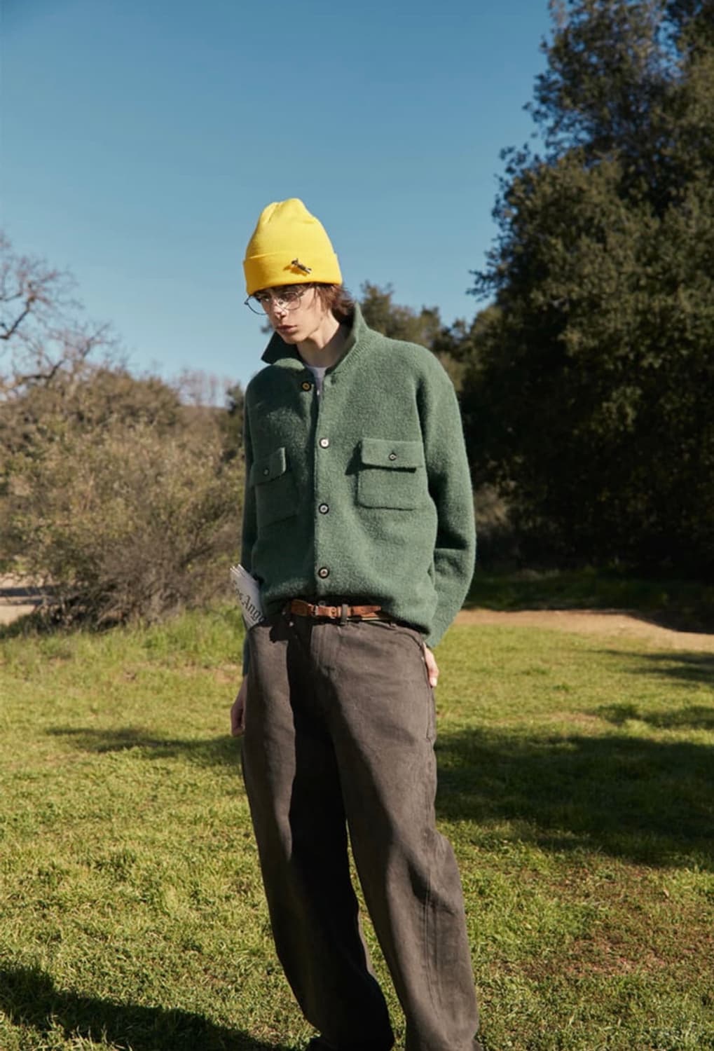 STU 더블카라 가디건 그린 L 상품이미지1