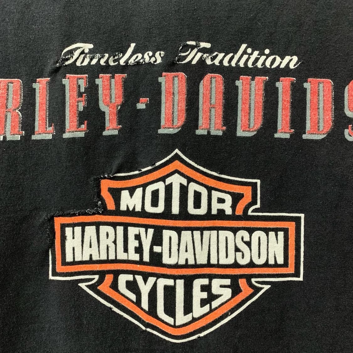 할리데이빈슨 블랙 빅프린팅 슬리브리스 상품이미지5