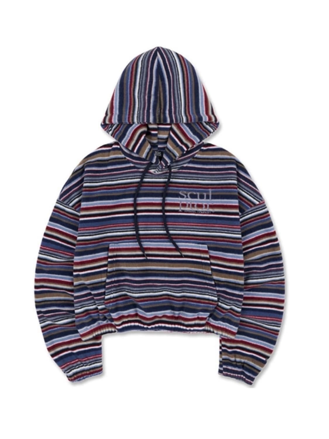 스컬프터 멀티 스트라이프 크롭 후디 상품이미지1