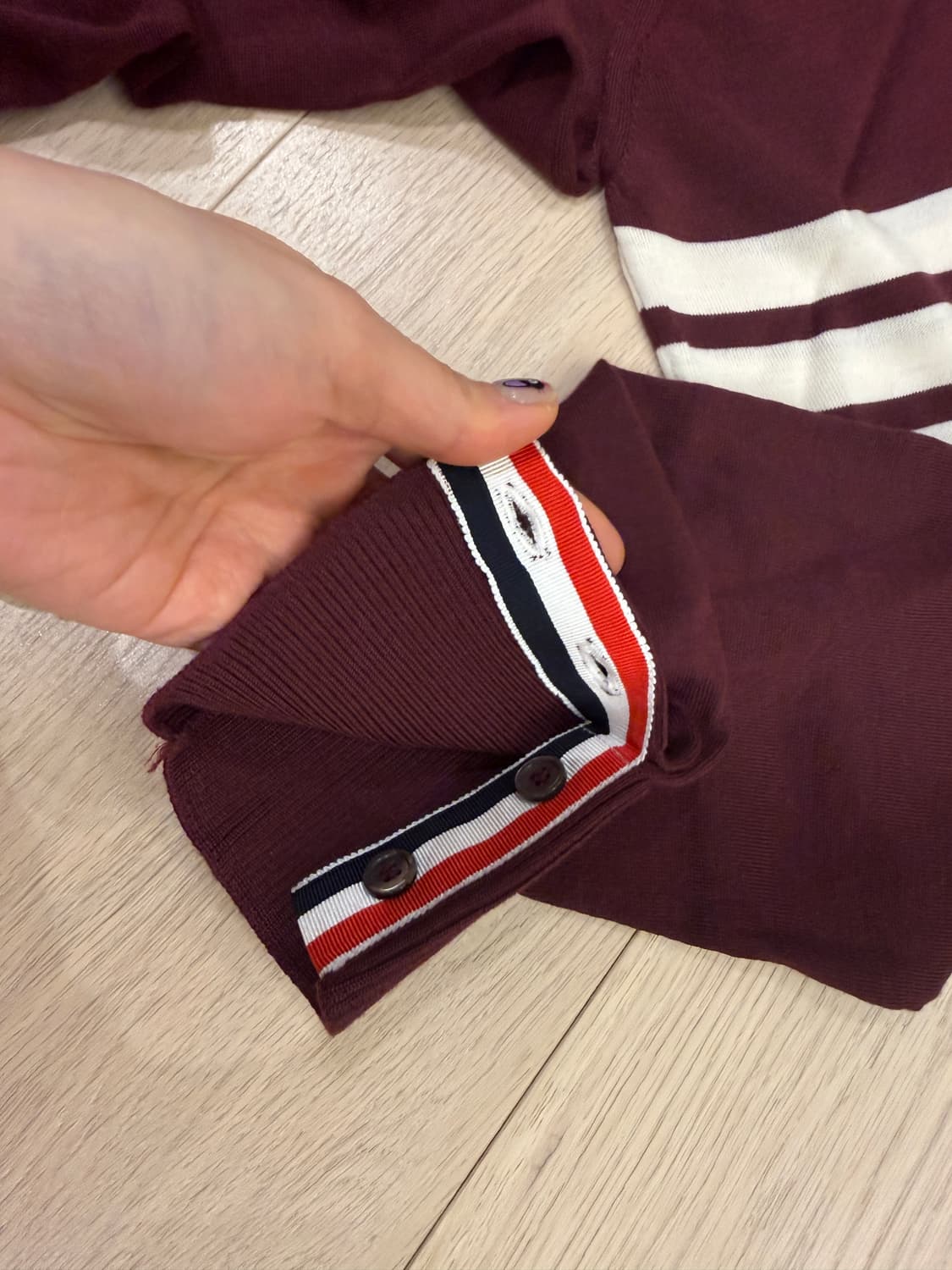 톰브라운 니트 메리노울 3 사이즈 버건디 상품이미지7