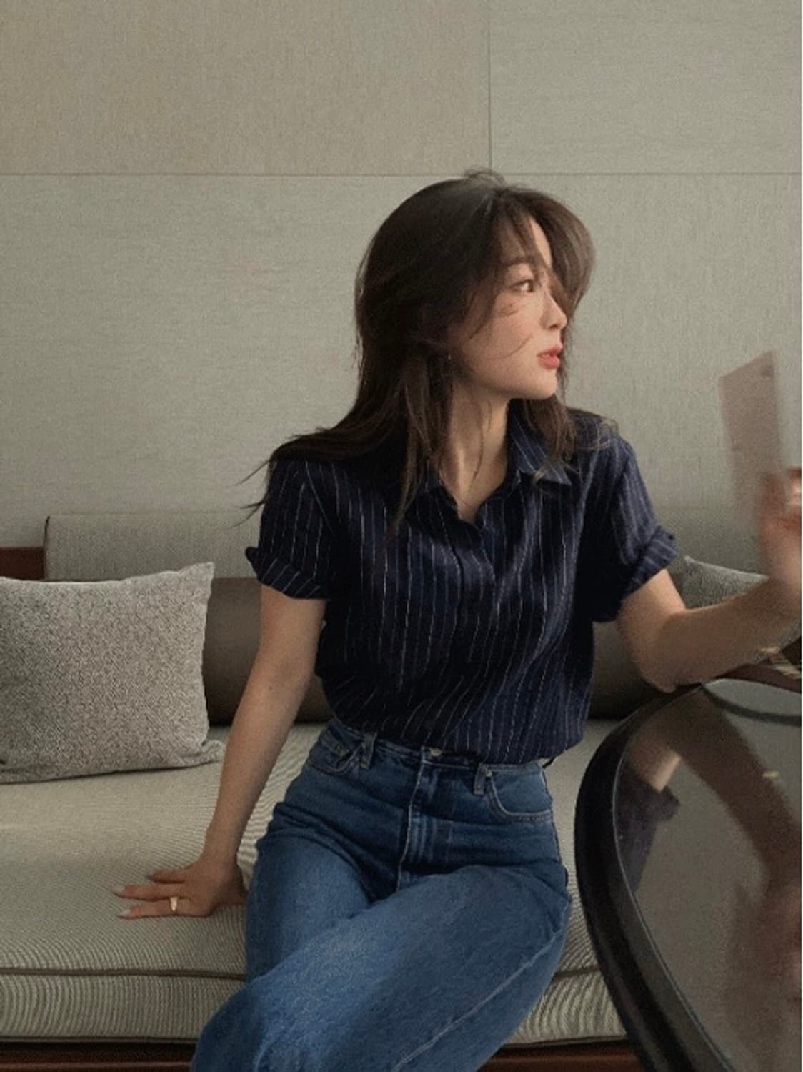 (미착용) 슬로우앤드 made. 딥무드 프리미엄 린넨셔츠 (100%린넨) 상품이미지2