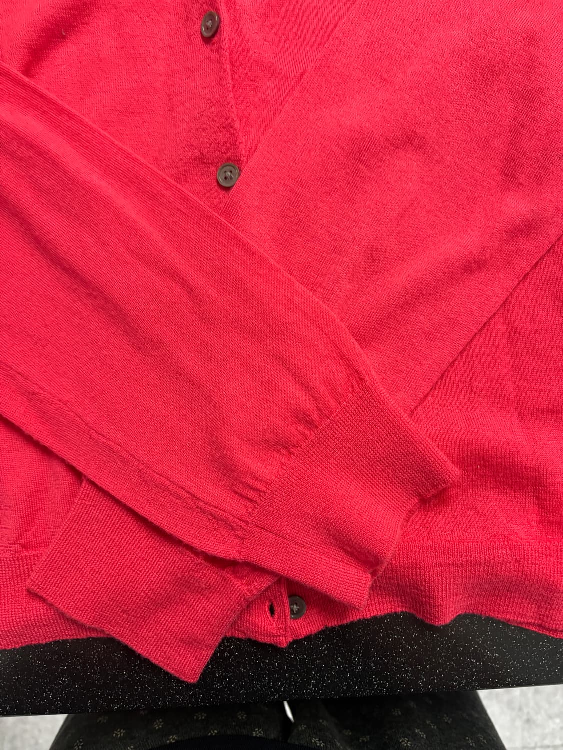 폴로 메리노 울 가디건 마젠타 색상 상품이미지3