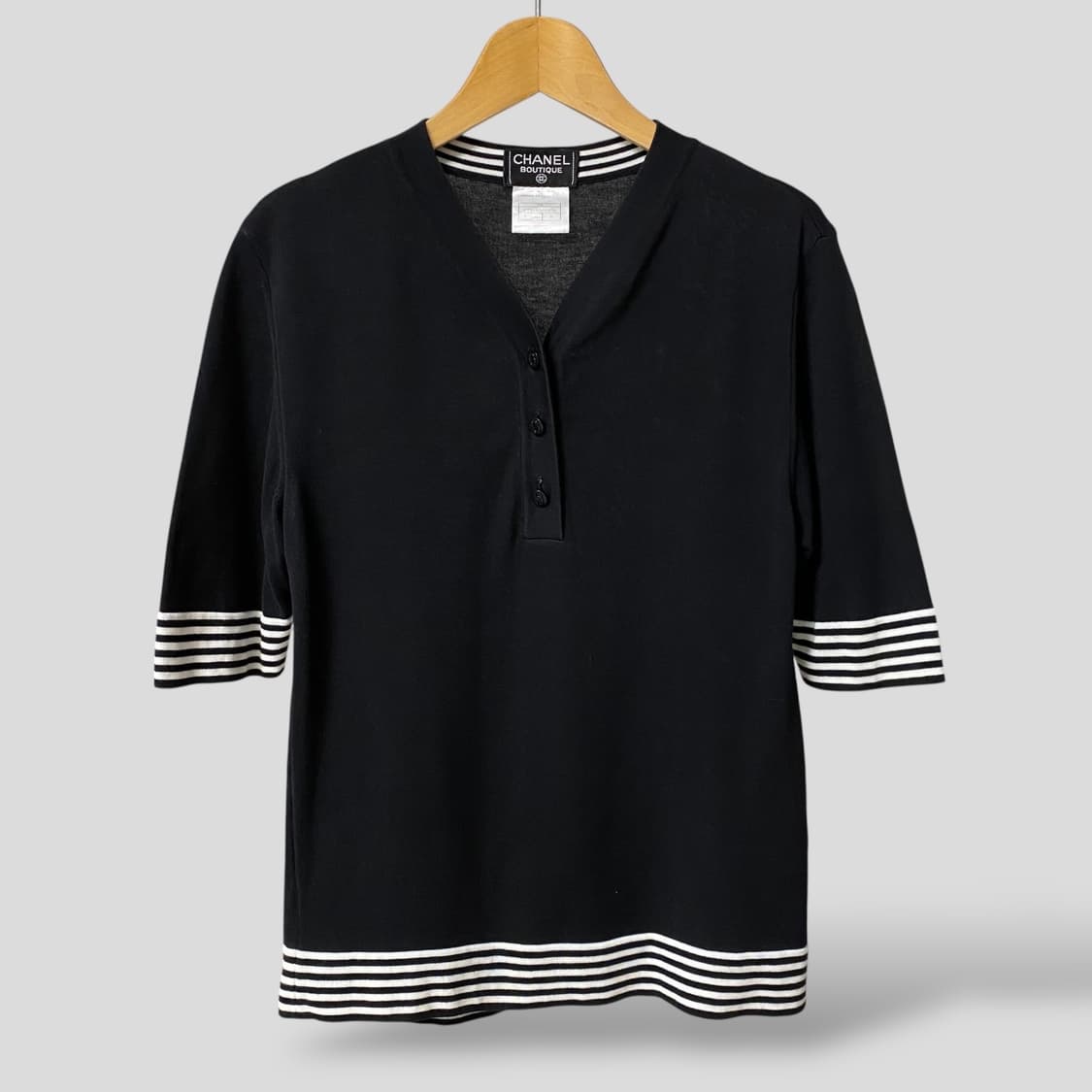 (여성36)90s CHANEL BOUTIQUE 샤넬 코튼 반팔니트 상품이미지1