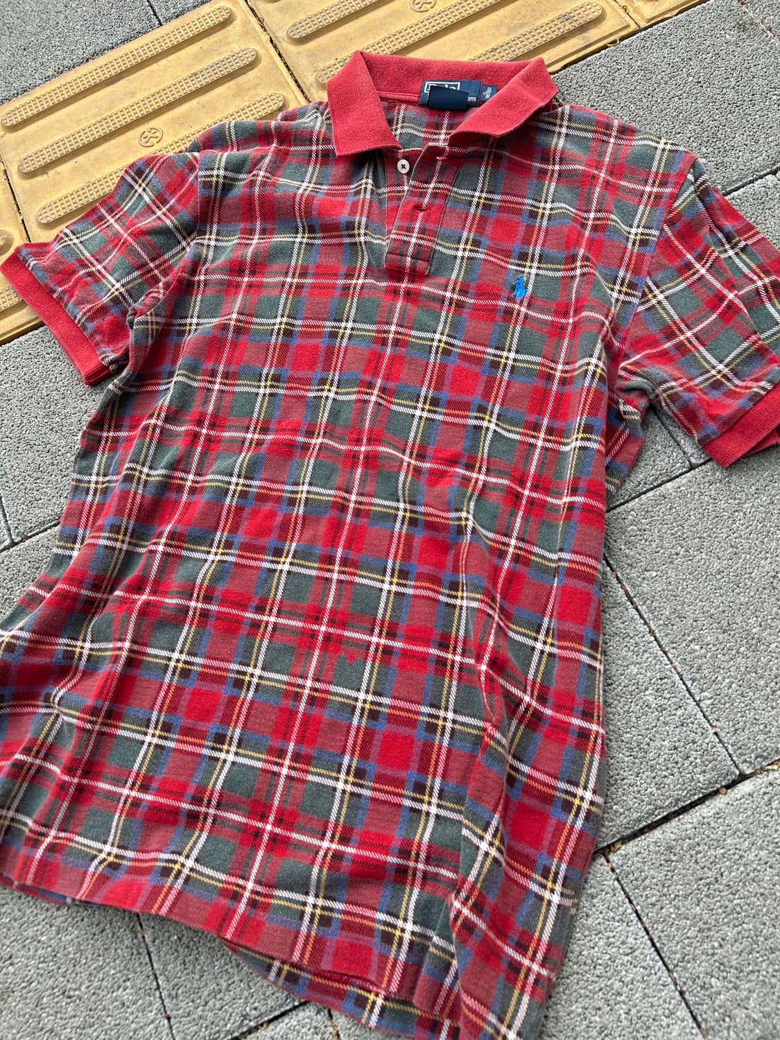 *Rare* 2000s 폴로 체크 너드깔 포니 카라 반팔티 상품이미지5