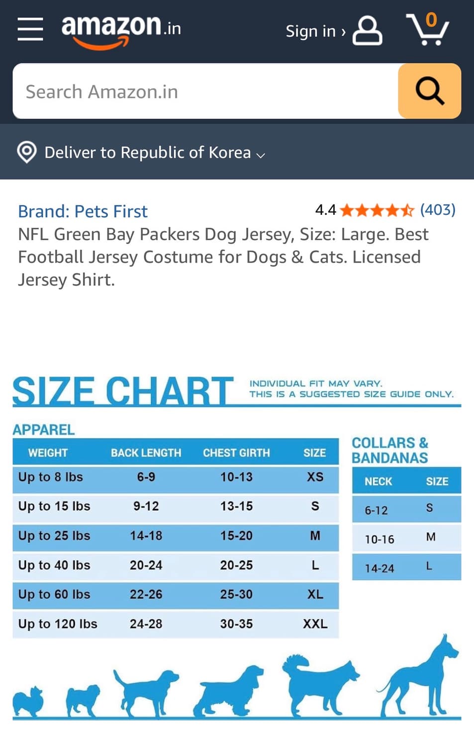 NFL 그린베이 팩커스 강아지 중형견 유니폼M  상품이미지4