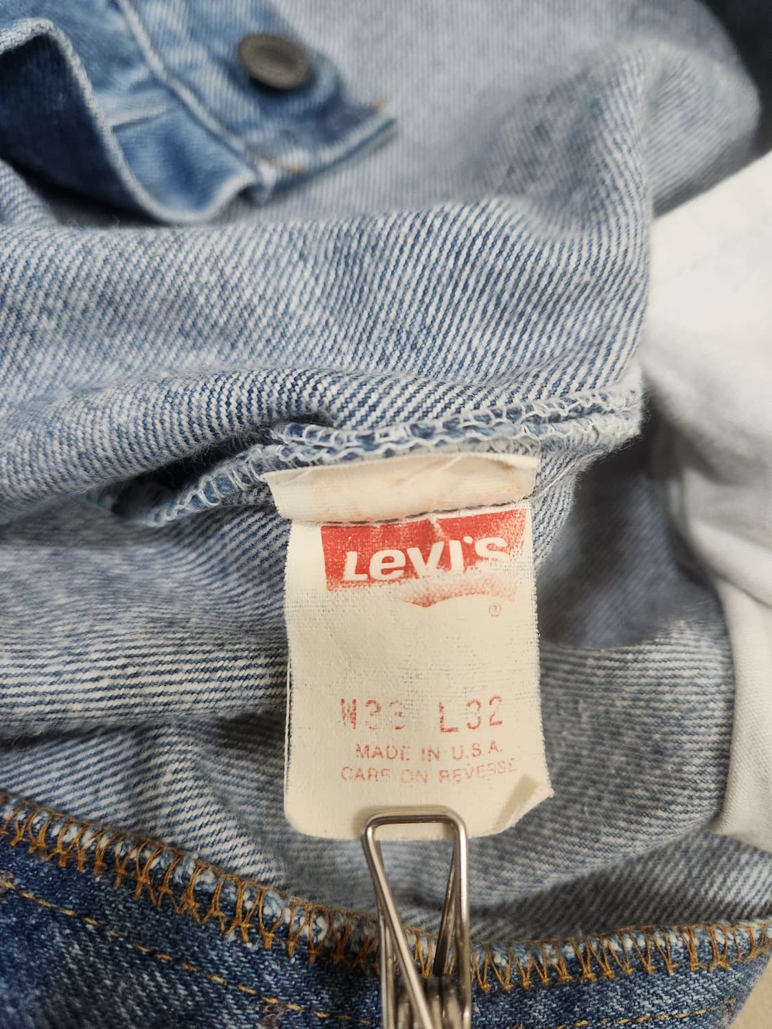80s 빈티지 USA Levi's 리바이스 501 중청 W33 L32 상품이미지6