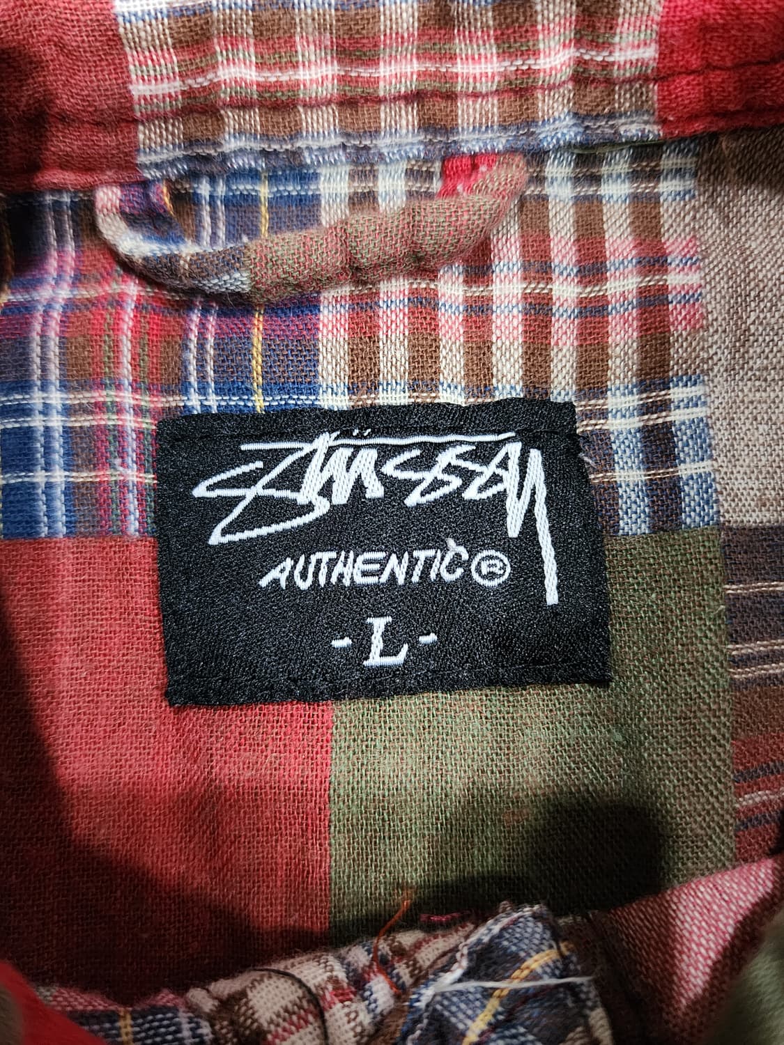 스투시 빈티지 패치워크 반팔 셔츠 L 상품이미지5