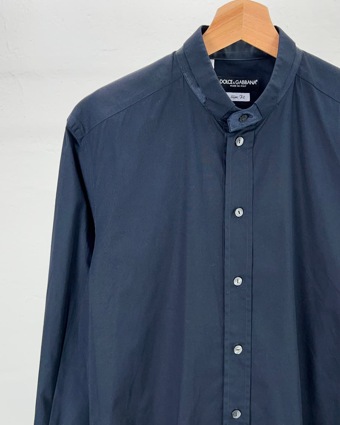 돌체앤가바나 블랙 차이나 스탠 카라 린넨 코튼 블렌디드 셔츠 상품이미지2